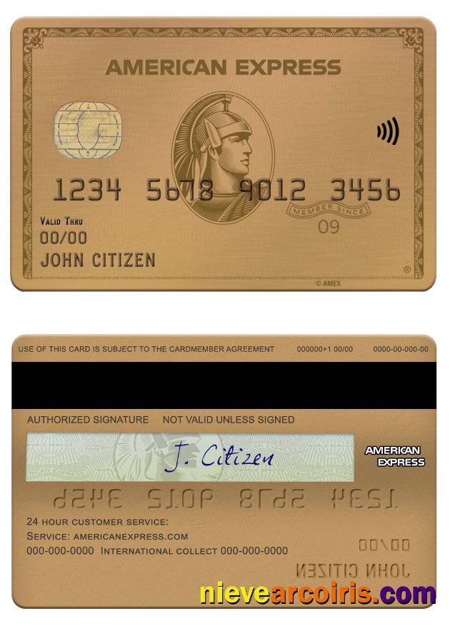 USA Maryland Howard Personal bank american express gold card